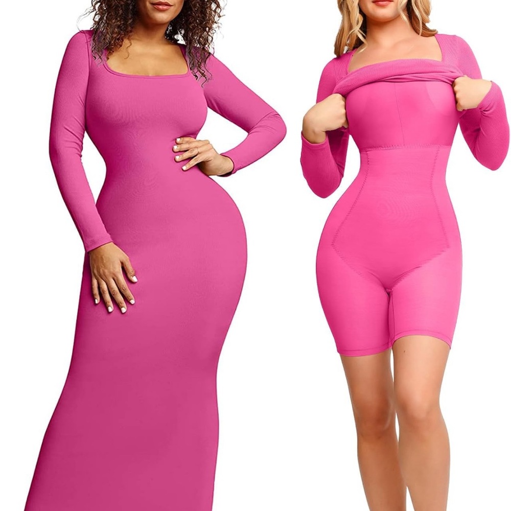 Barbie Pink Popilush Shaper Dress Bodycon Max w/ Built in Shapewear- Size Medium